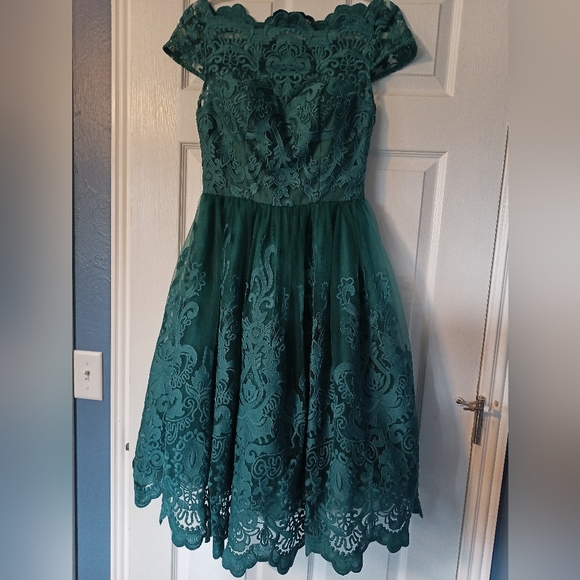 NWT Chi Chi London Elegant Lace Dress in Teal (Modcloth) (Size 2) - Picture 7 of 14